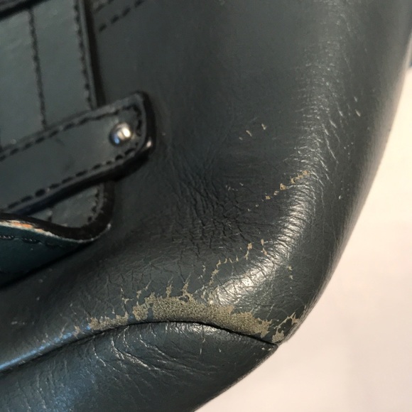 Etienne Aigner 100% Leather Slate Gray 90’s Satchel - Picture 8 of 8